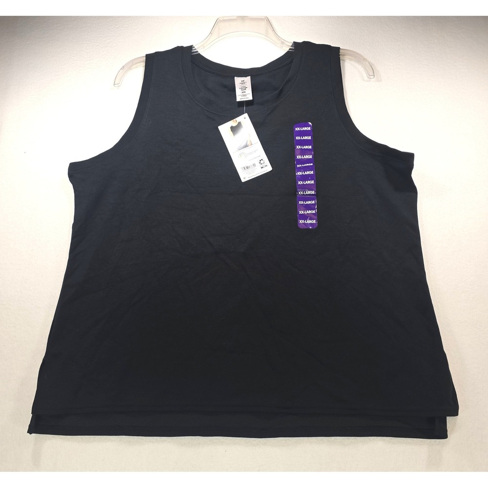 Member's‎ Mark Ladies Lounge Tank Black Soot XXL Relaxed Fit High-Low Hem NWT